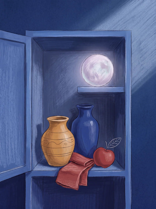 Cabinet with a Moon, an AI-generated printing.io art print