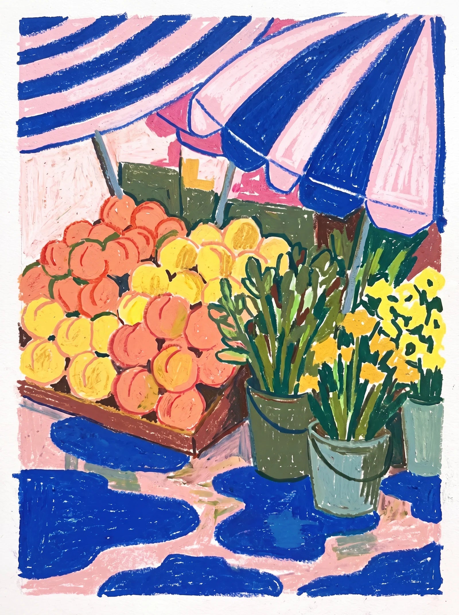 Market After Rain, an AI-generated artwork