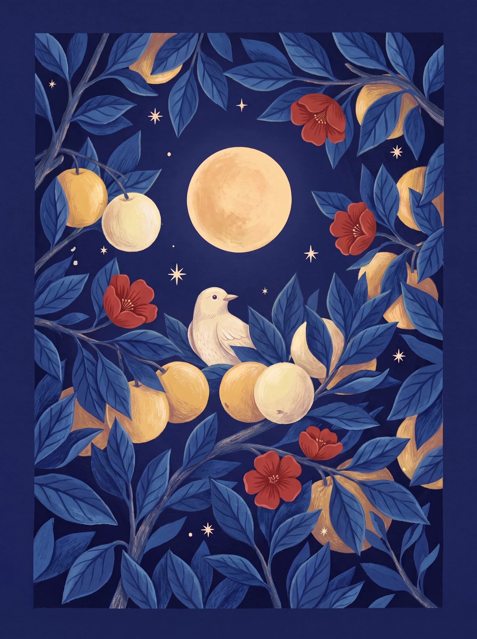 Orchard After Midnight, an AI-generated art print