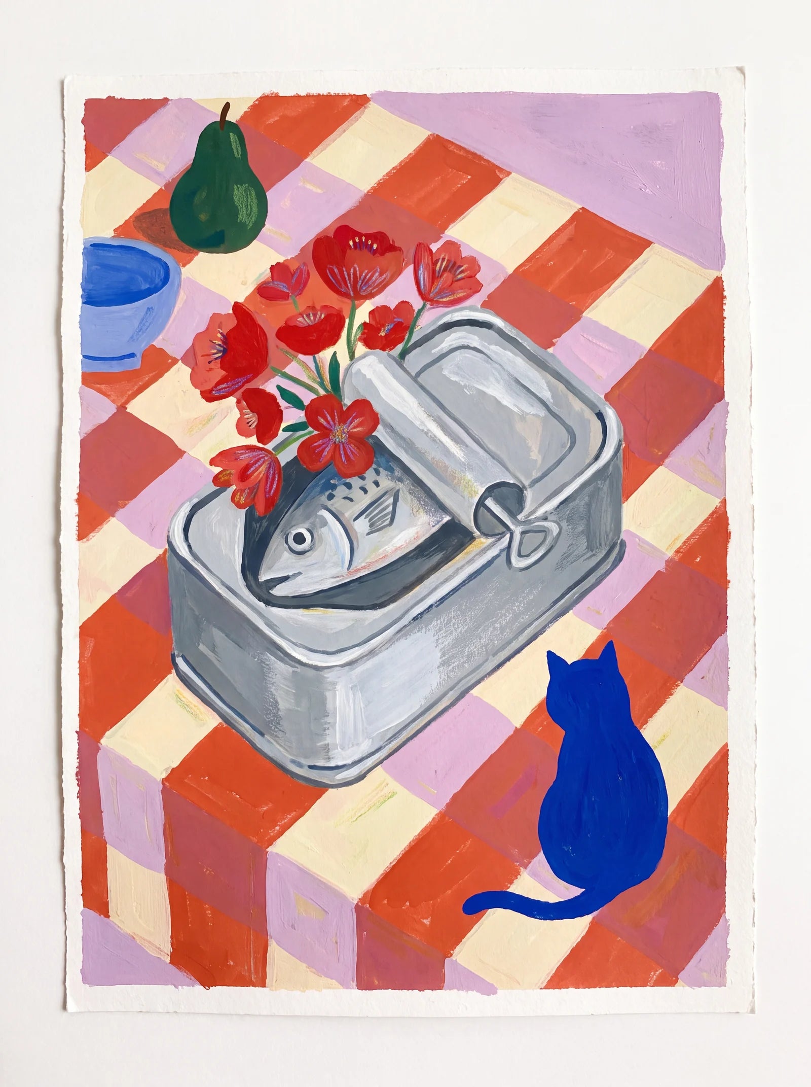Quiet Tin, Loud Table, an AI-generated art print