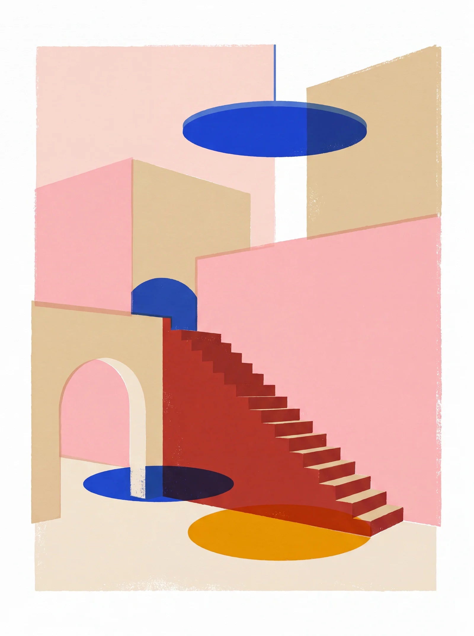 Red Stair No. 2, an AI-generated artwork