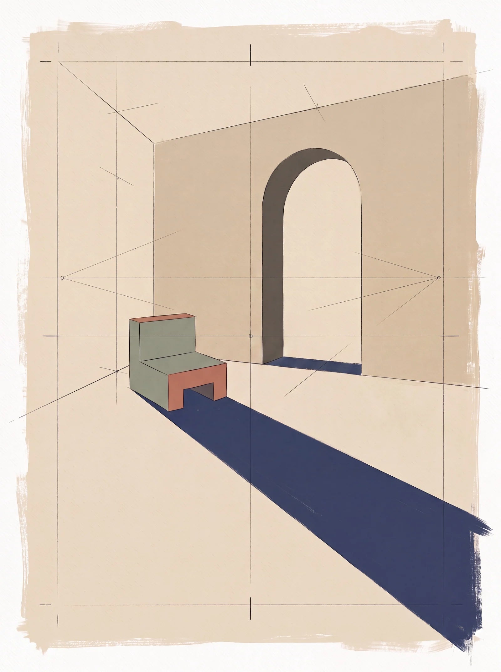 Room Measured in Light, an AI-generated art print