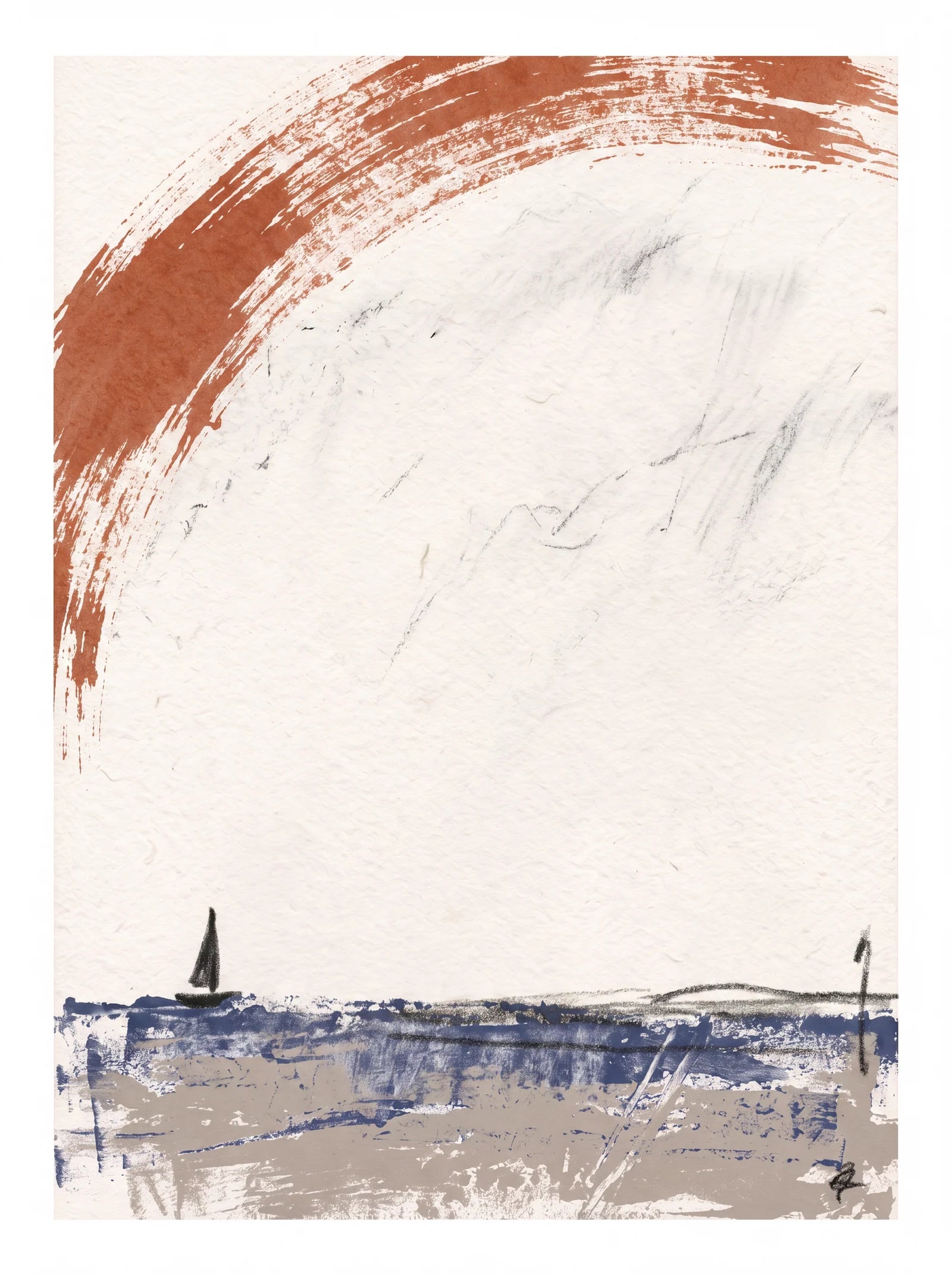 Small Sail, Large Sky, an AI-generated art print
