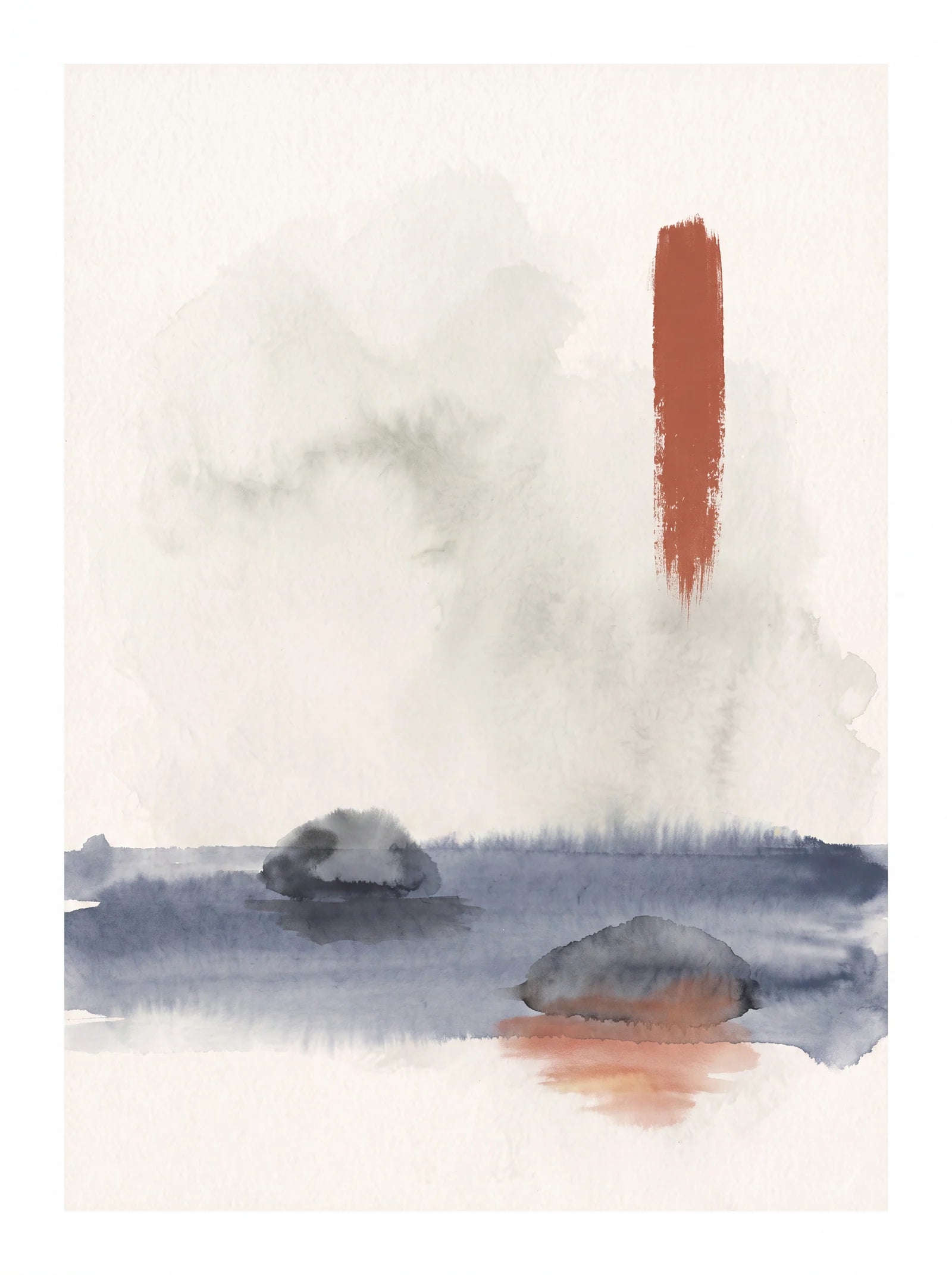 Still Water, Two Stones, an AI-generated artwork