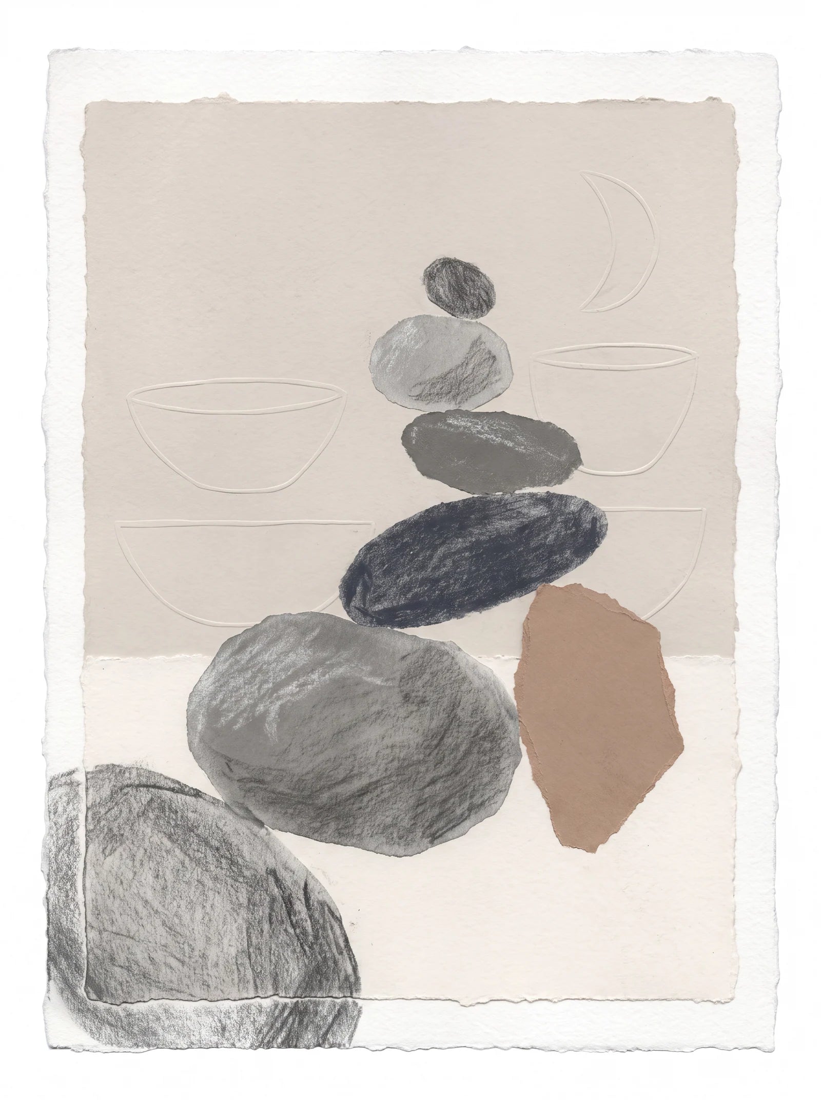 Stone Stack in Grey, an AI-generated art print