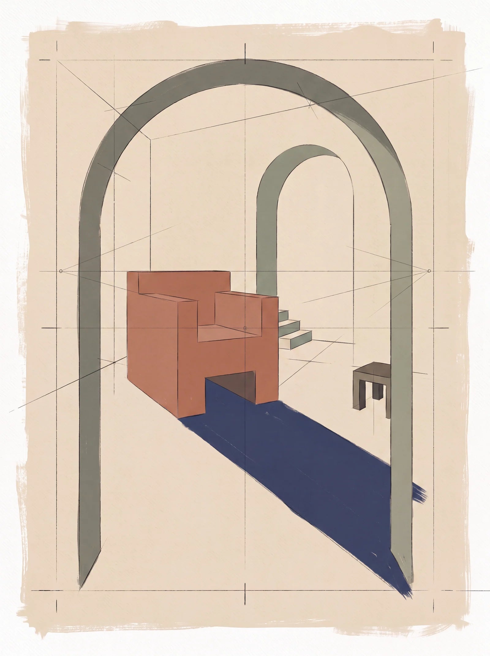Sunday Chair, an AI-generated art print