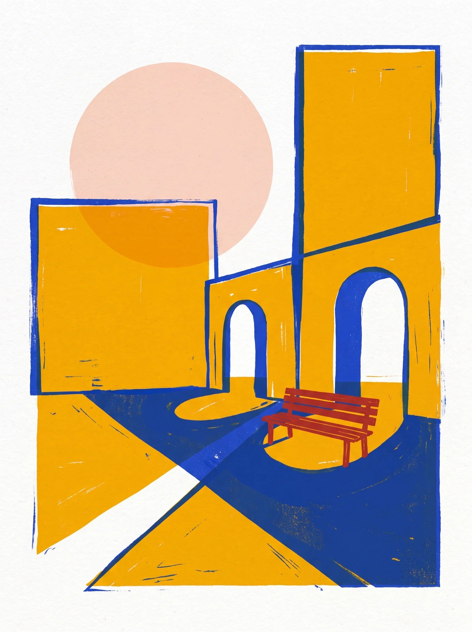Sunday Courtyard, an AI-generated art print